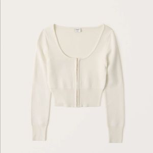 NWT Abercrombie White Hook and Eye Slim Cardigan